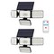 2pcs Solar Outdoor Lights, Remote Control Motion Sensor Outdoor Lights, Garage Lights, 4-Head Outdoor Yard Solar Flood Wall Lights